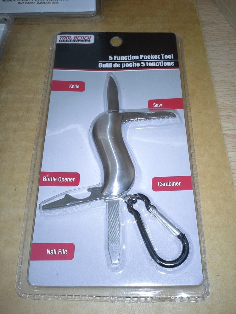 3PK. Tool Bench Hardware 5 Function Pocket Tool. New Sealed