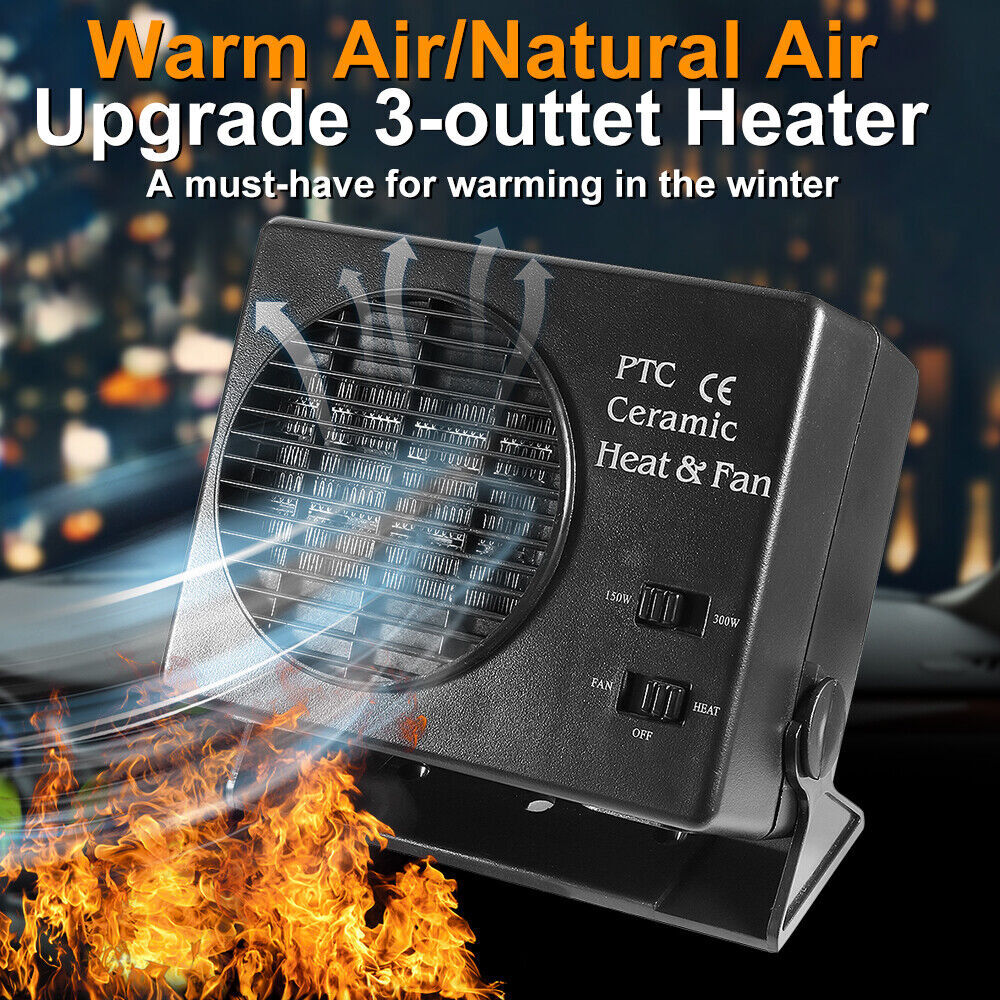 Auto Car Truck Fan Heater Portable Window Defroster 12V 300W For Vehicle NEW