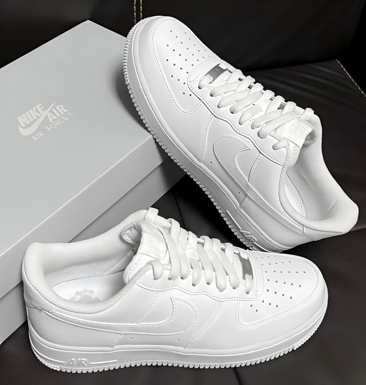 Nike Air Force 1 "Triple White" Low Top Classic Sneakers-White