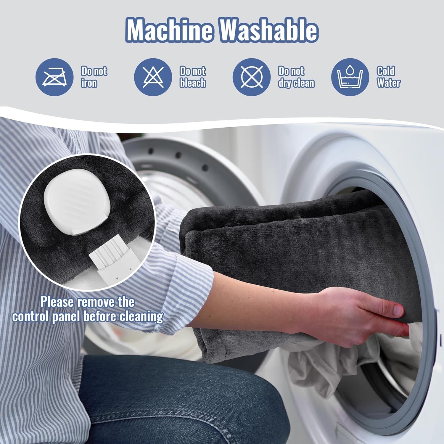 QUIBI Neck Shoulder Electric Heating Warmer Pad 25 x 18 in. 3 Heat Setting, Grey