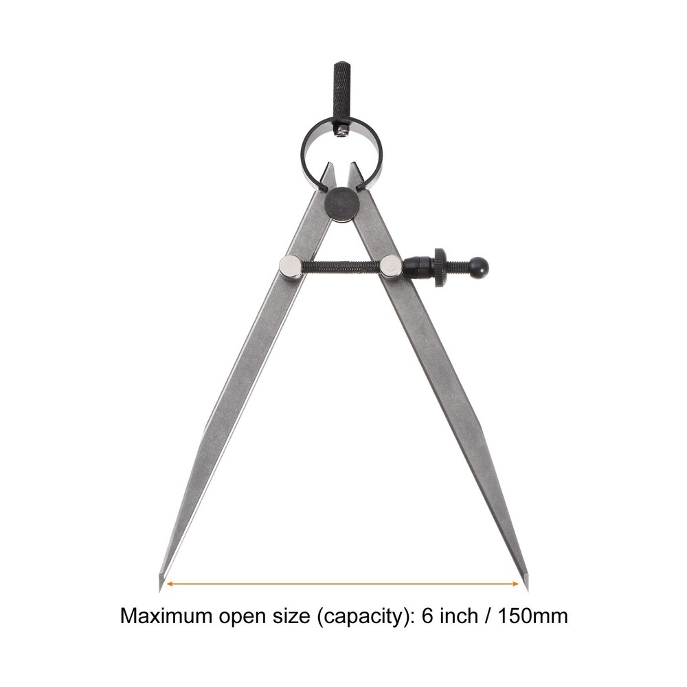 Spring Joint Caliper 6" 150mm Spring Divider Caliper with Solid Nut, Flat Leg
