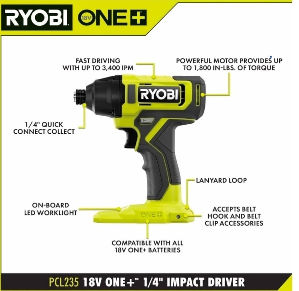 18 V ONE+ 1/4" Impact driver tool