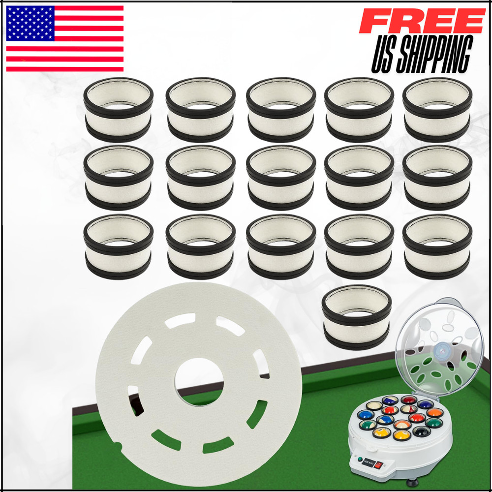 Billiard Ball Cleaning Machine Replacement Wool Ring Circle Cleaner Felt 16PC