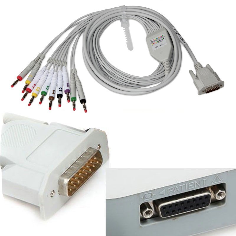 12-Lead ECG Cable EKG Leadwire for ECG Machine Electrocardiograph,Banana Plug