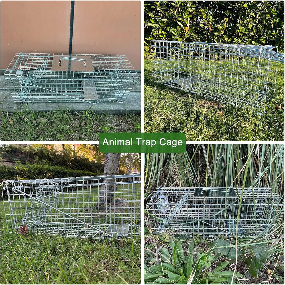 Live Animal Trap Extra Large Rodent Cage Garden Rabbit Raccoon Cat 24"X8"X 7.5"