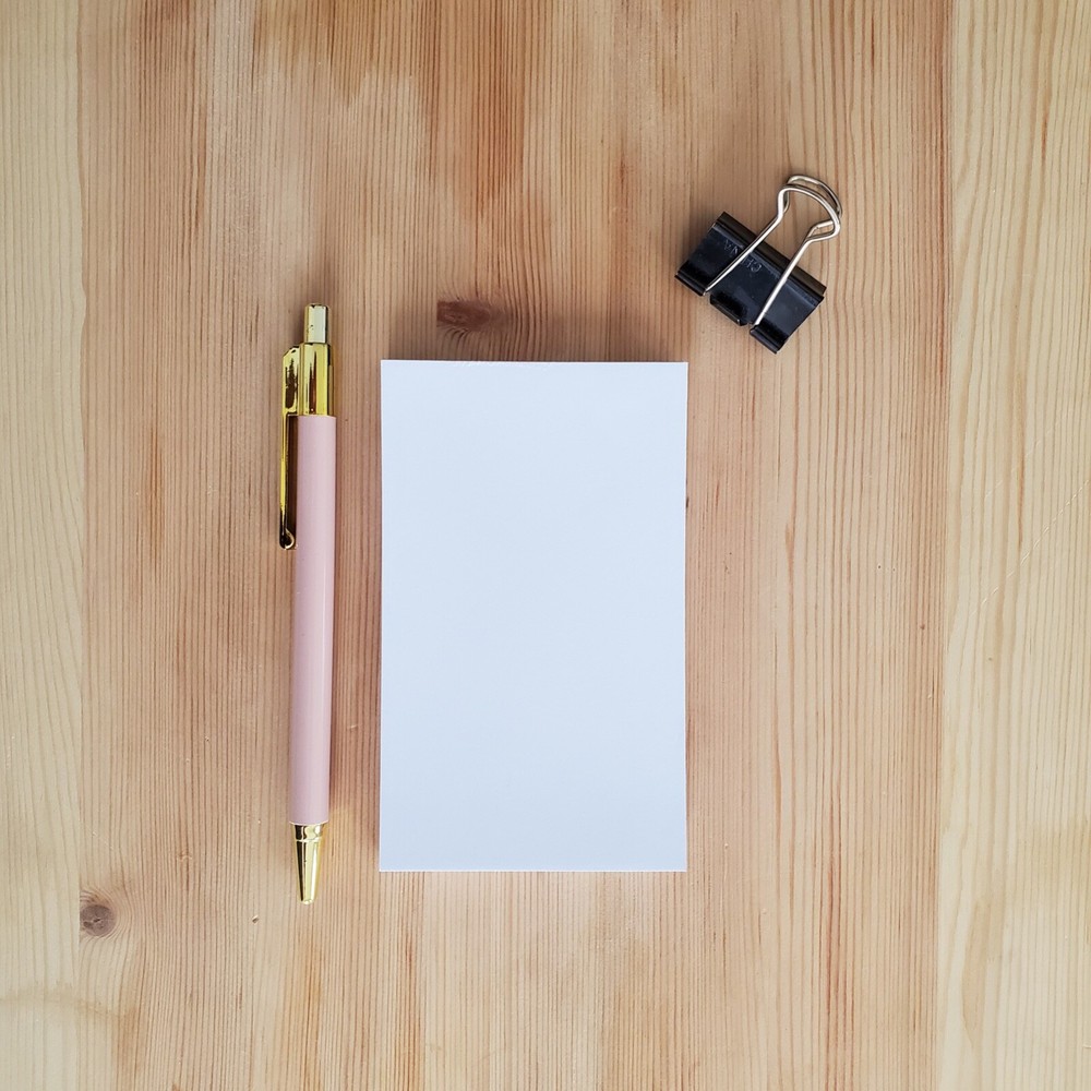 3 x 5 Blank Notepads -  50 sheets per pad (100 pack)