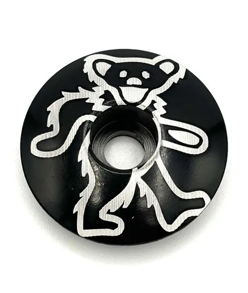 Dancing Bear - Threadless Bicycle Headset Stem Black Cap 1 1/8"