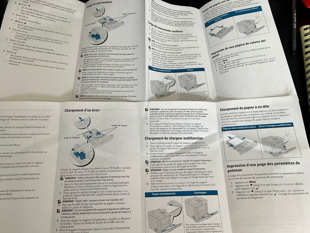 Dell 3110cn Quick Reference Guides in 3 different languages