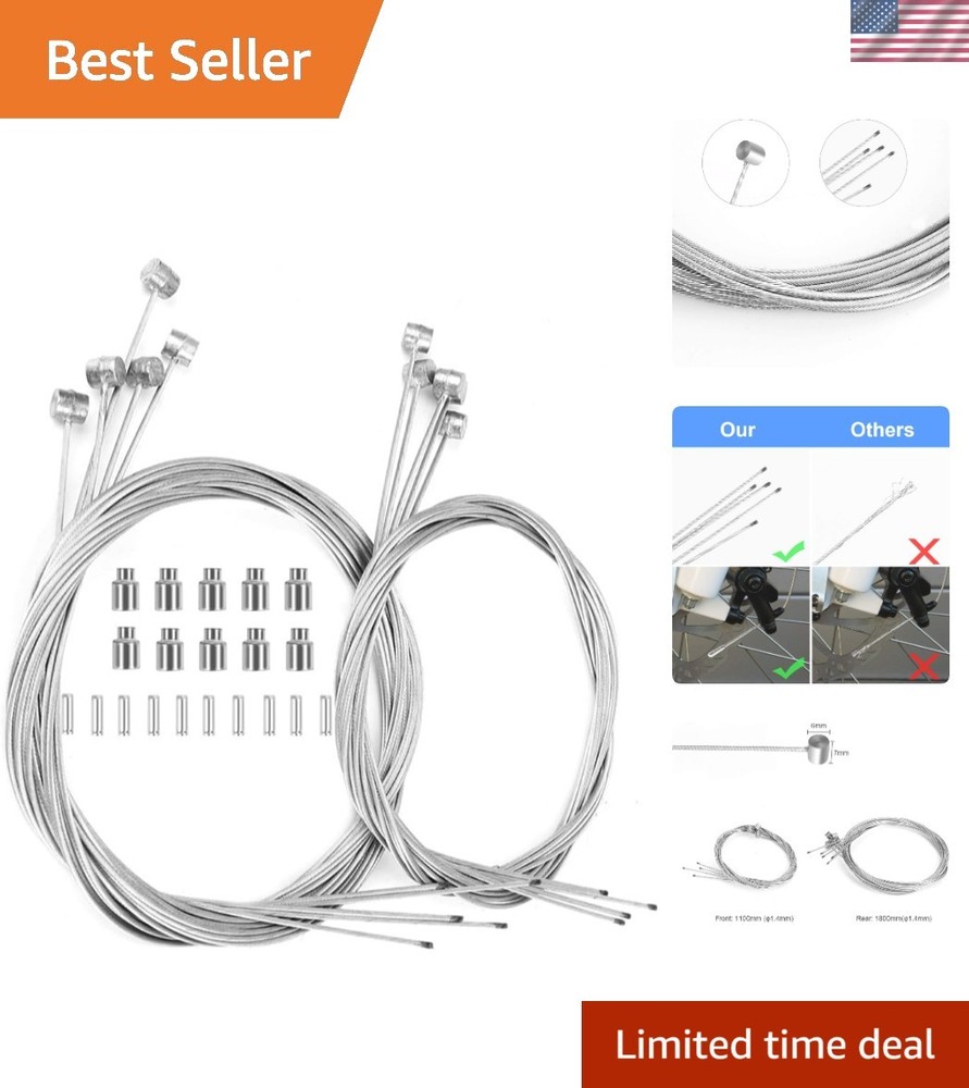 10PCS Complete Brake Cable Kit for Mountain & BMX Bikes - Easy Installation