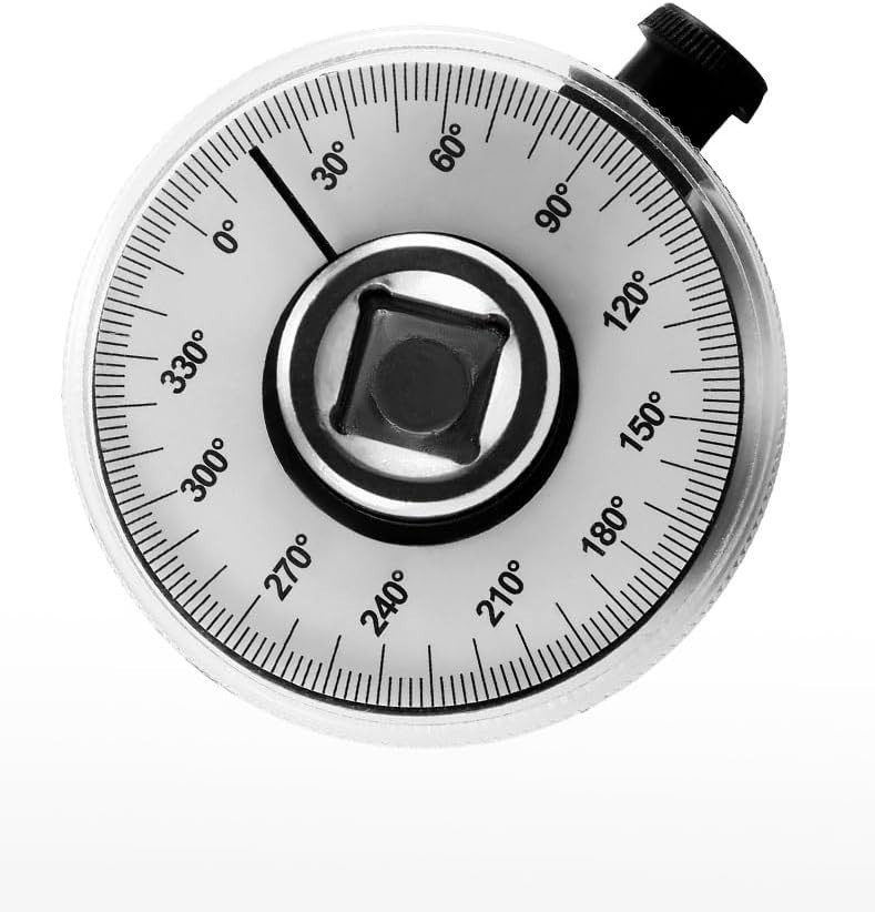 Precision 1/2 Inch Torque Wrench Angle Gauge - 360° Adjustable Mechanic Tool