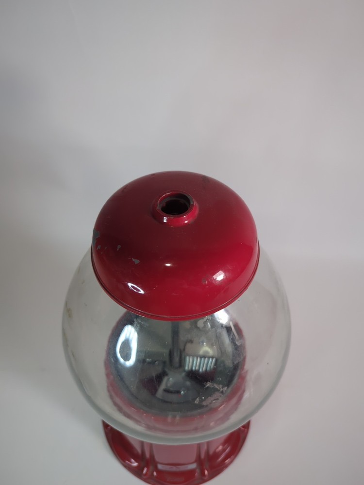 Vintage Carousel Red Gumball Machine 15.5"