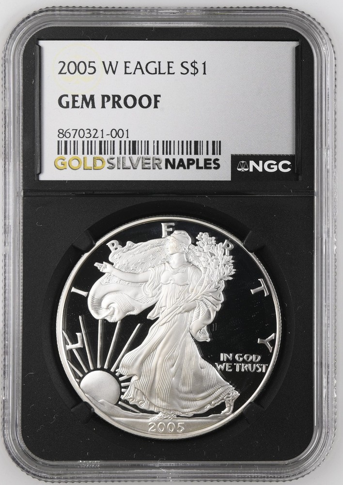 2005 Bullion Silver Eagles NGC GEM-PROOF ULTRA CAMEO