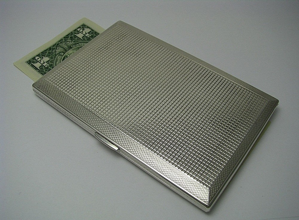 SWEDISH SOLID SILVER CIGARETTE CASE 835 Silver Scandinavia Sweden c1940s Rare!