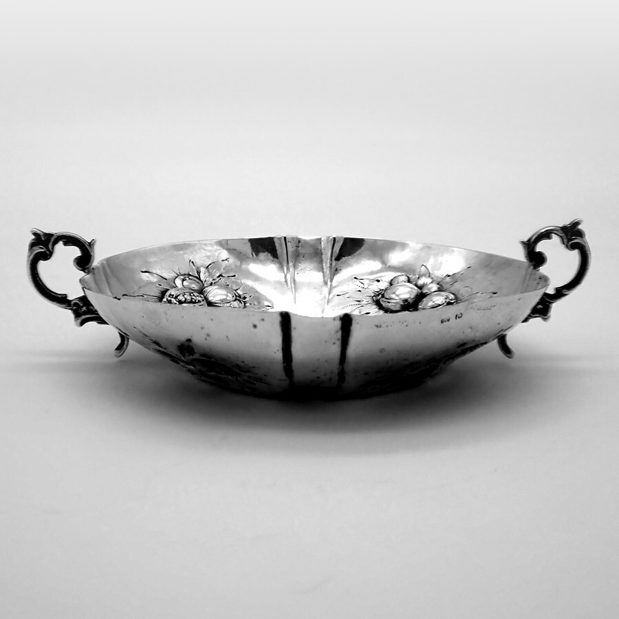 Serving Bowl Fruit Designs German 800 Silver