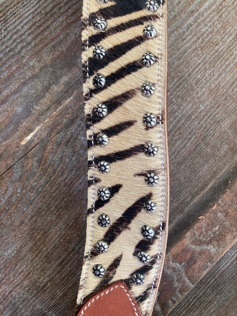 Leather Western Breast Collar Zebra Pattern