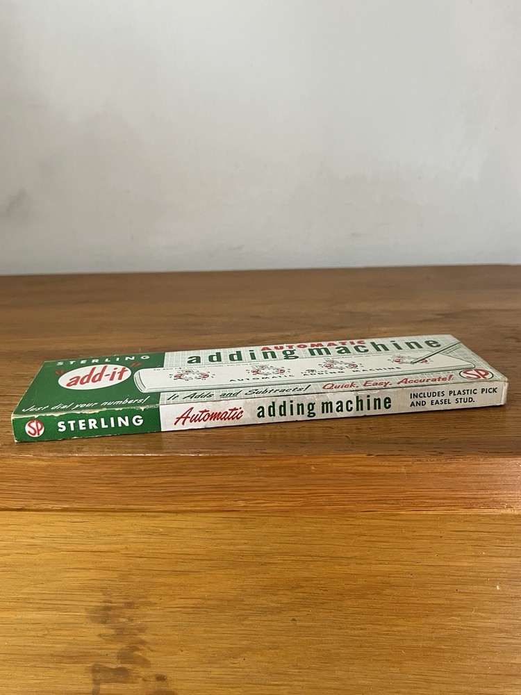 Vintage Sterling “Add-it” Automatic Adding Machine w/ Stylus & Original Box MCM