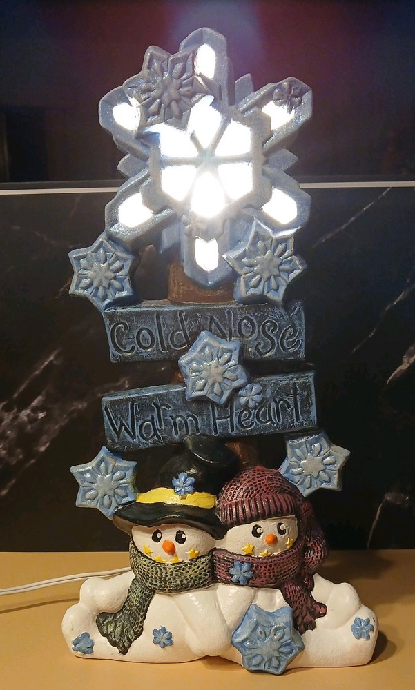 Cold Nose Warm Heart  Lighted ceramic Christmas Stack.