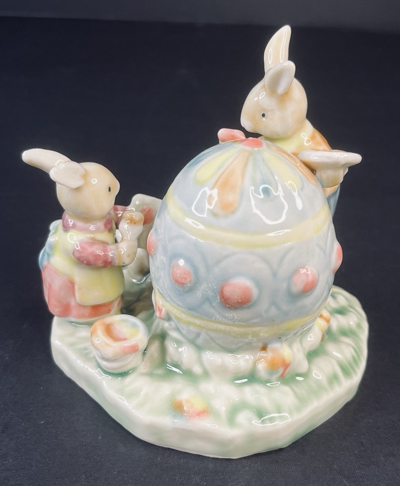 Bunnies Decorating Easter Egg Ceramic