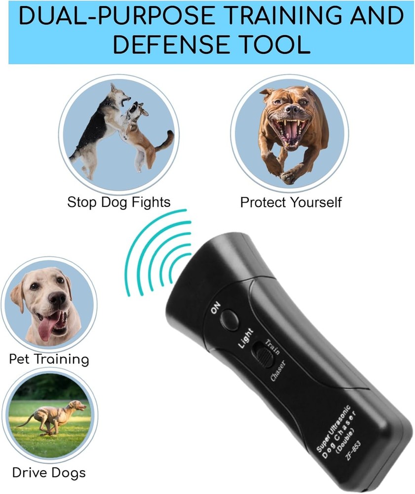 Ultrasonic Bark Control Trainer with LED Light – Humane Dog Training Device
