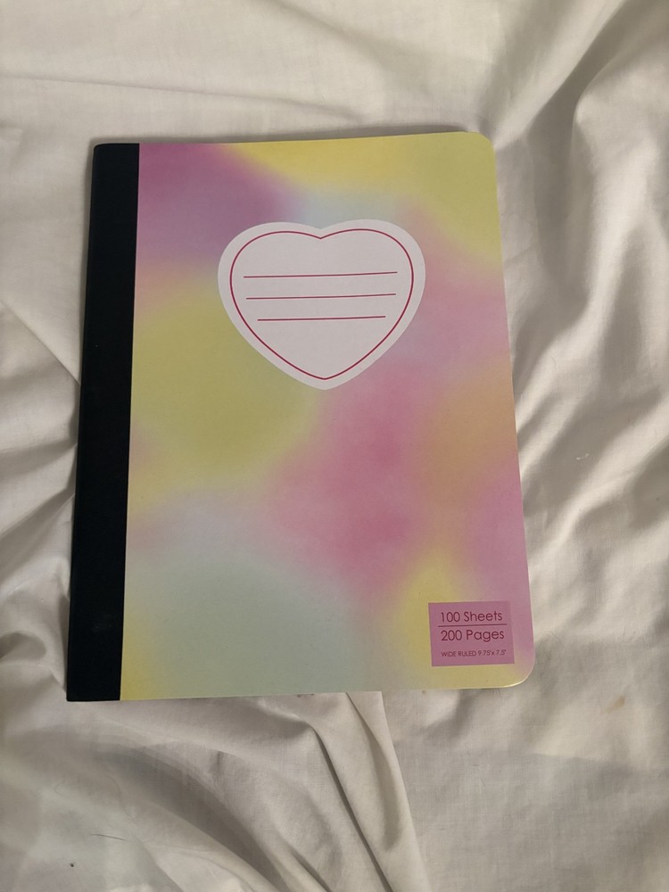 Pastel Tie Dye and Love Composition Notebook