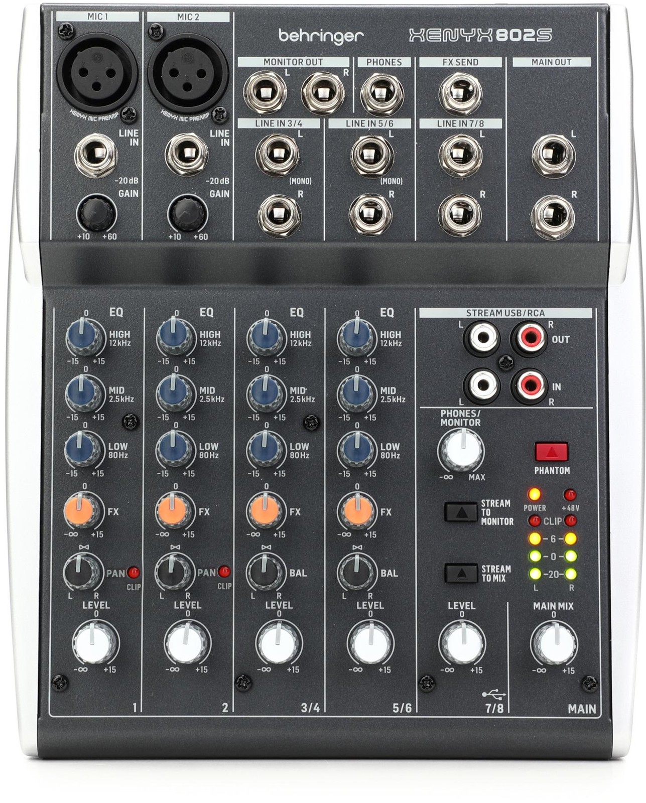 Behringer Xenyx 802S 8-channel Analog Streaming Mixer