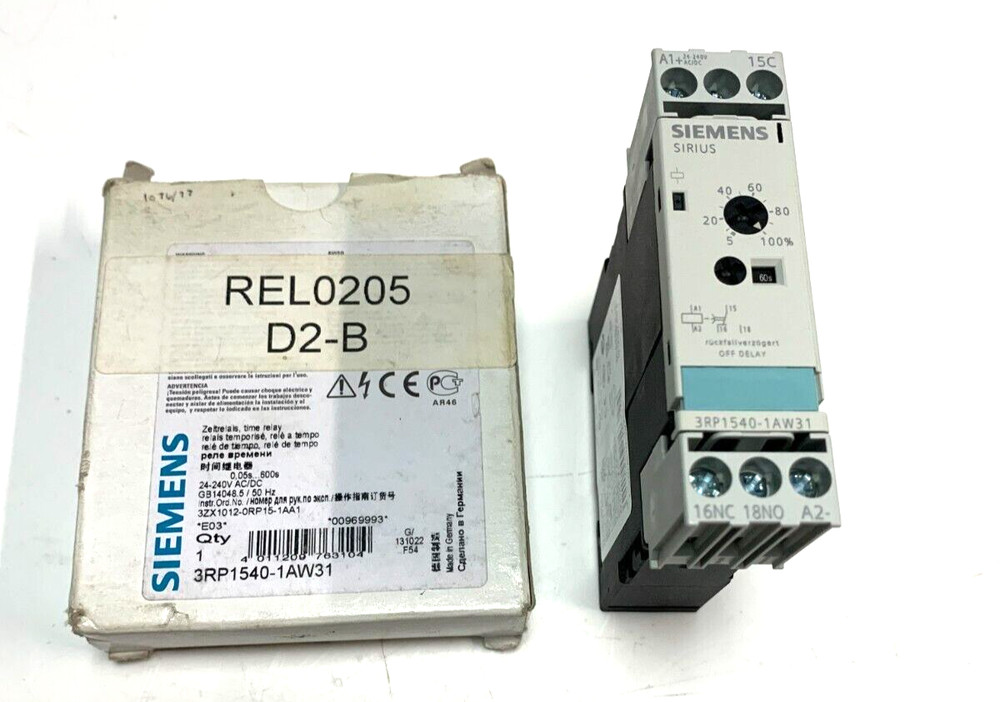 New! SIEMENS 3RP1540-1AW31 MULTI-FUNCTION TIMER TIME RELAY
