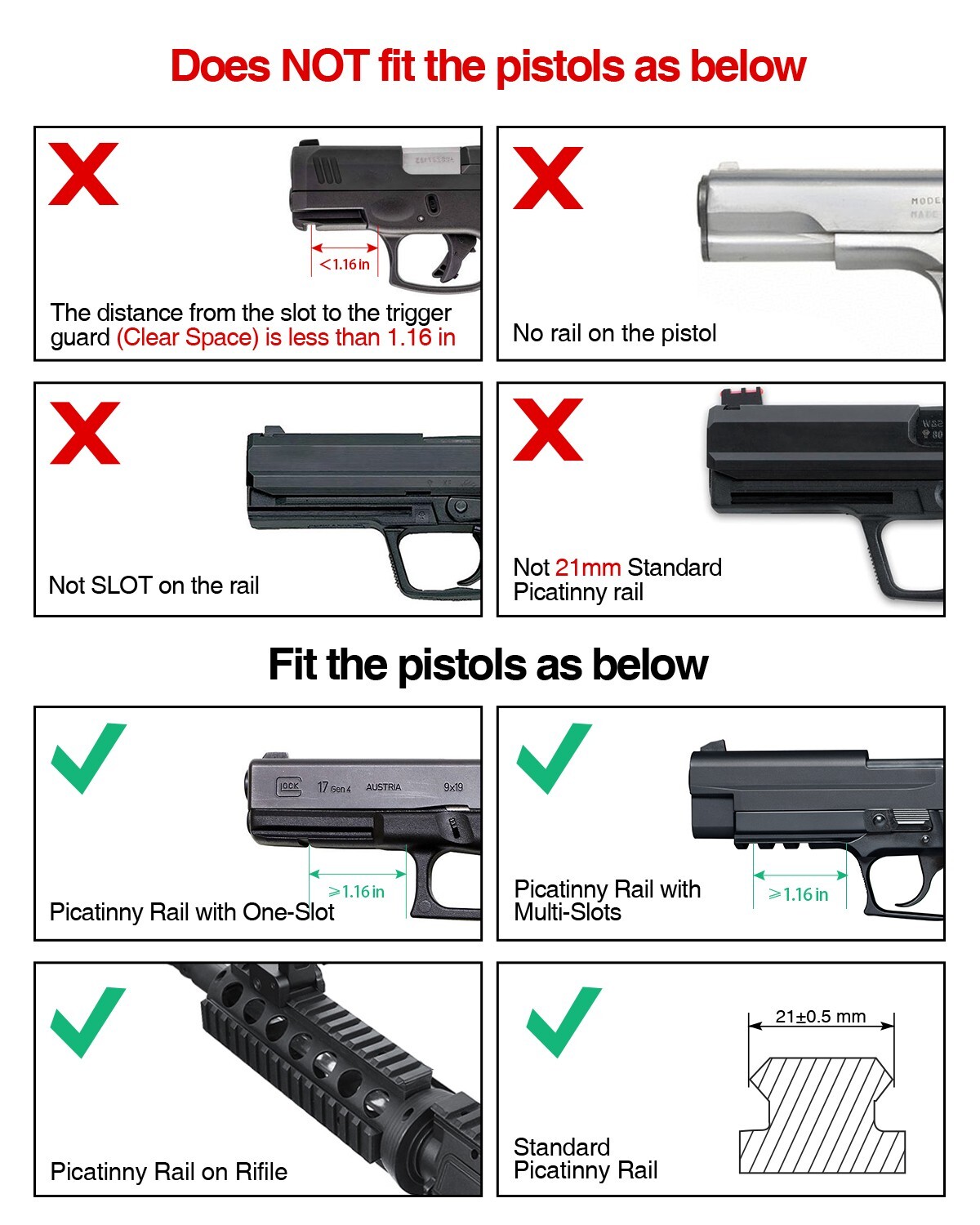 TOUGHSOUL Low Profile Red Laser Sight Magnetic Rechargeable Gun Pistol Picatinny