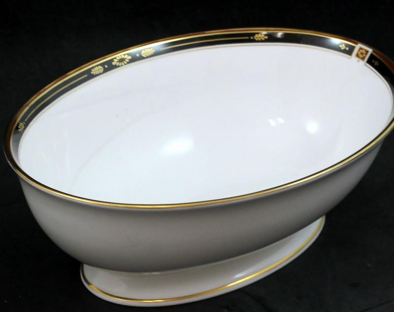 Lenox China Regency Black Oval Vegetable Bowl
