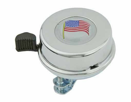 ORIGINAL! AMERICAN FLAG BICYCLE BELL CHROME.