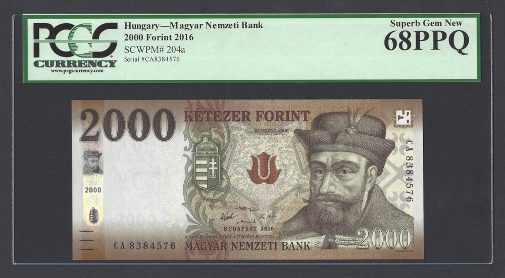 Hungary 2000 Forint 2016 P204a Uncirculated Grade 68