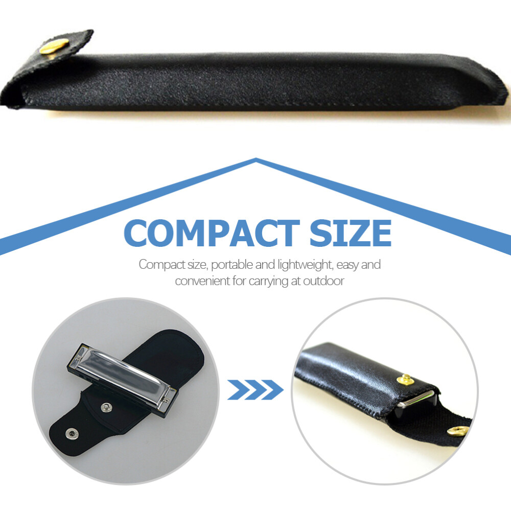 4pcs Harmonica PU Leather Cases Harmonica Storage Carrying Hard Cases Holder