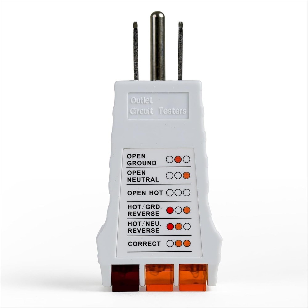 Outlet Tester for Grounding Products - Test Receptacles & Sockets White