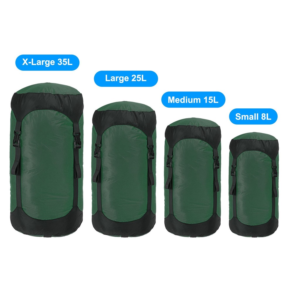 Compression Stuff Sack 8L Waterproof Sleeping Bag Lightweight Storage Sack Green