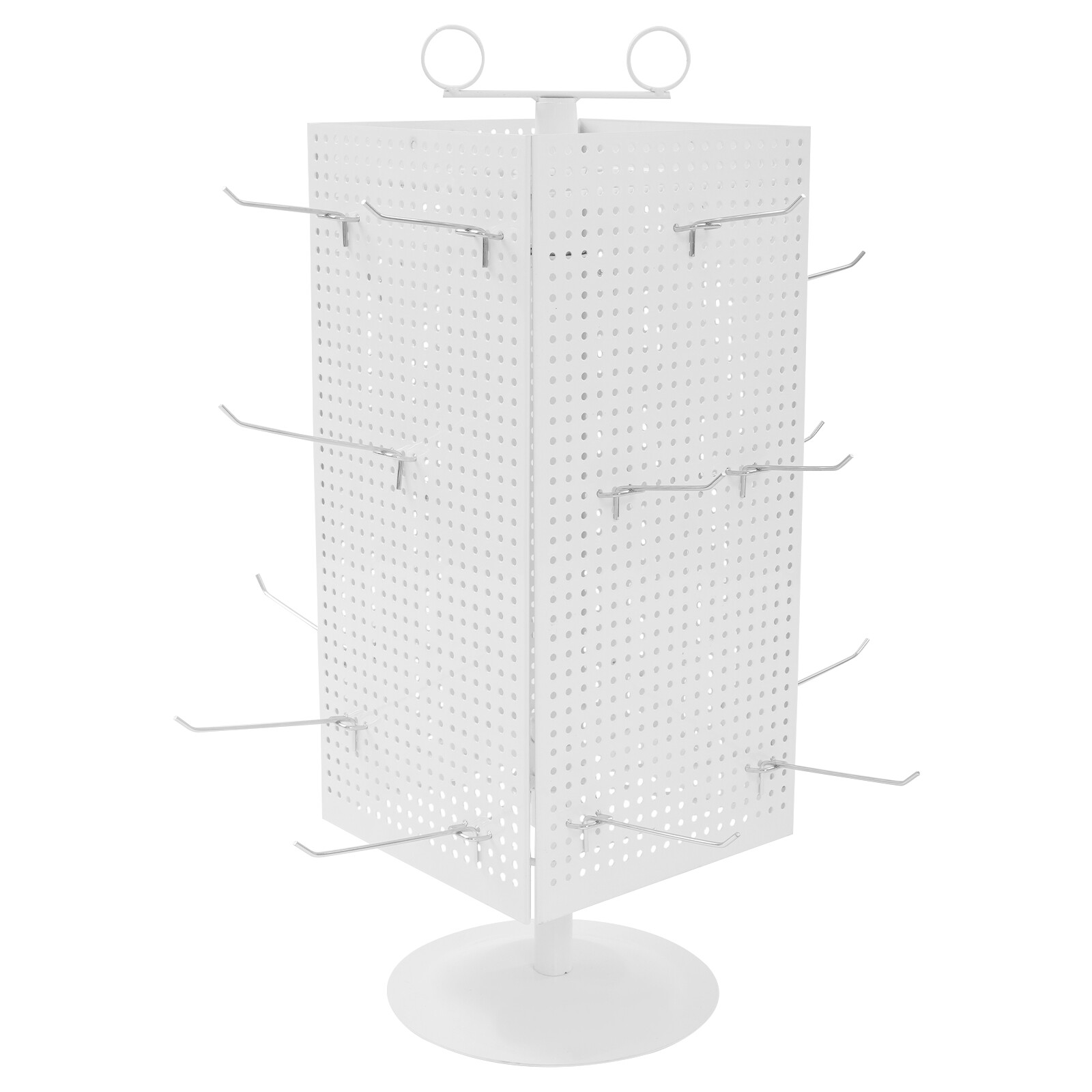 Retail Iron Counter Spinner & Rotating Pegboard Display Stand W/ 20* Hooks