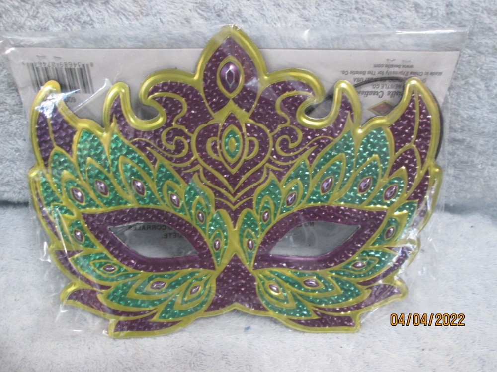 Mardi Gras Costume Mask (felt back) New