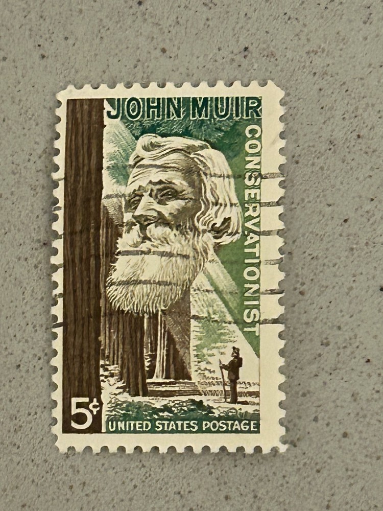 "John Muir" - "Conservationist" 5-CENT 1964 Canceled Stamp; SCOTT #1245