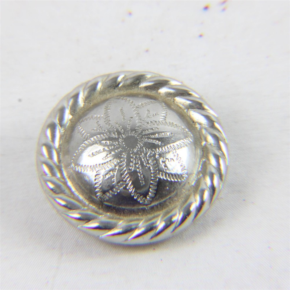 Silver Bolo Tie Medallion Scrollwork 1.25" Round