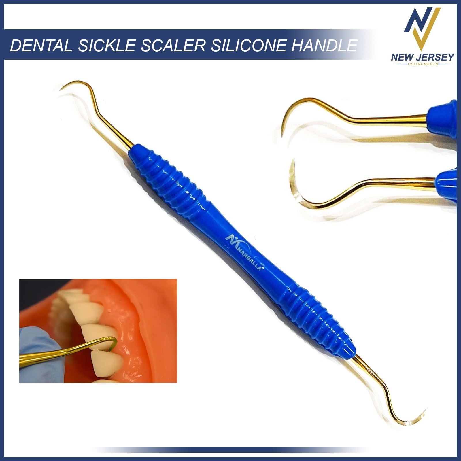 Sickle Scaler Silicone Dental Hand Instruments Pro Periodontal Hygiene Pick Tool