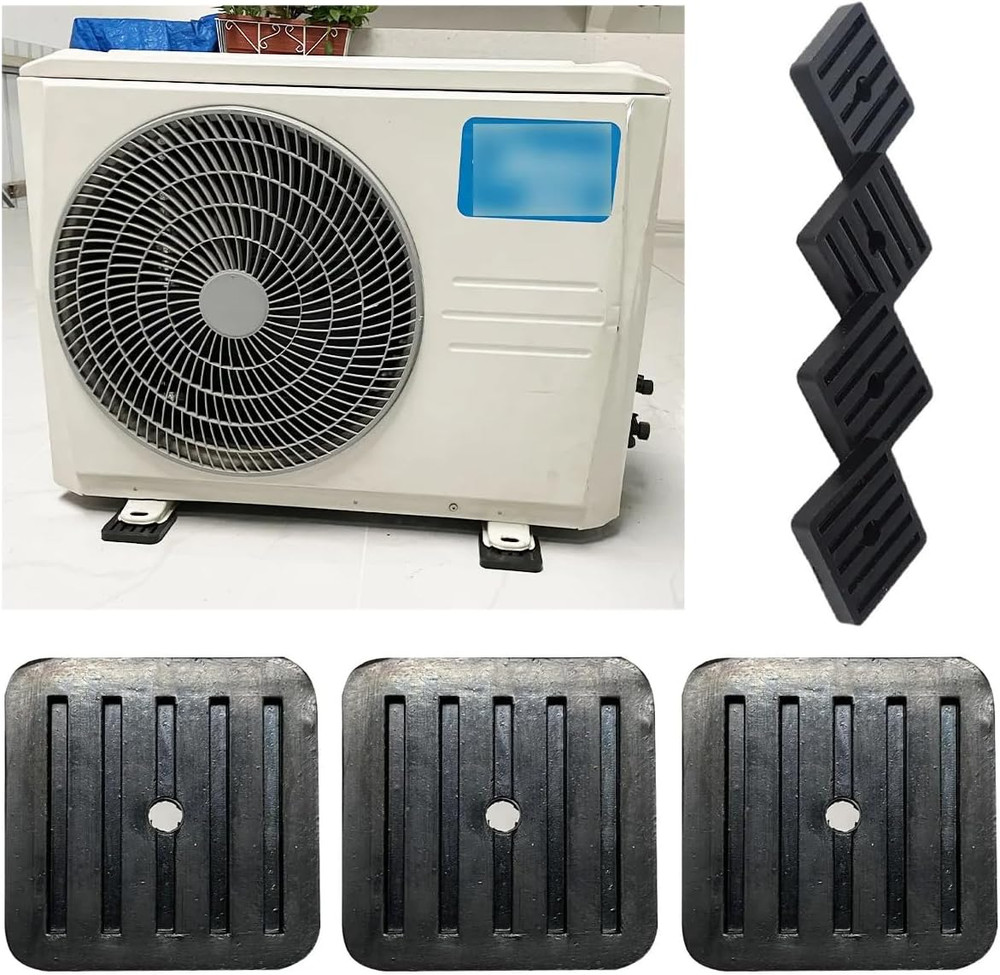 4 Pack Mini Split Anti-Vibration Pads Wall Mounting Bracket Isolator Rubber Pad