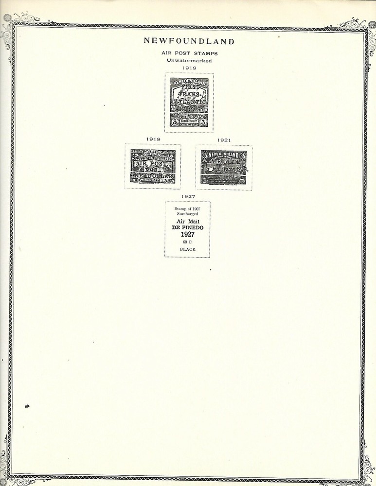 CANADA NEWFOUND LAND 1857 - 1933 SCOTT PAGES 2 POST SYSTEM