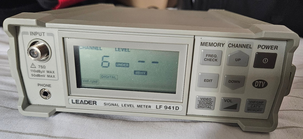 Leader Electronics LF941D RF signal level meter for DTV & CATV channels