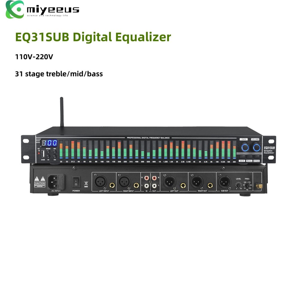 EQ31SUB Digital Equalizer 31-Stage Tuner Noise Reduction Processor 110V-220V my2