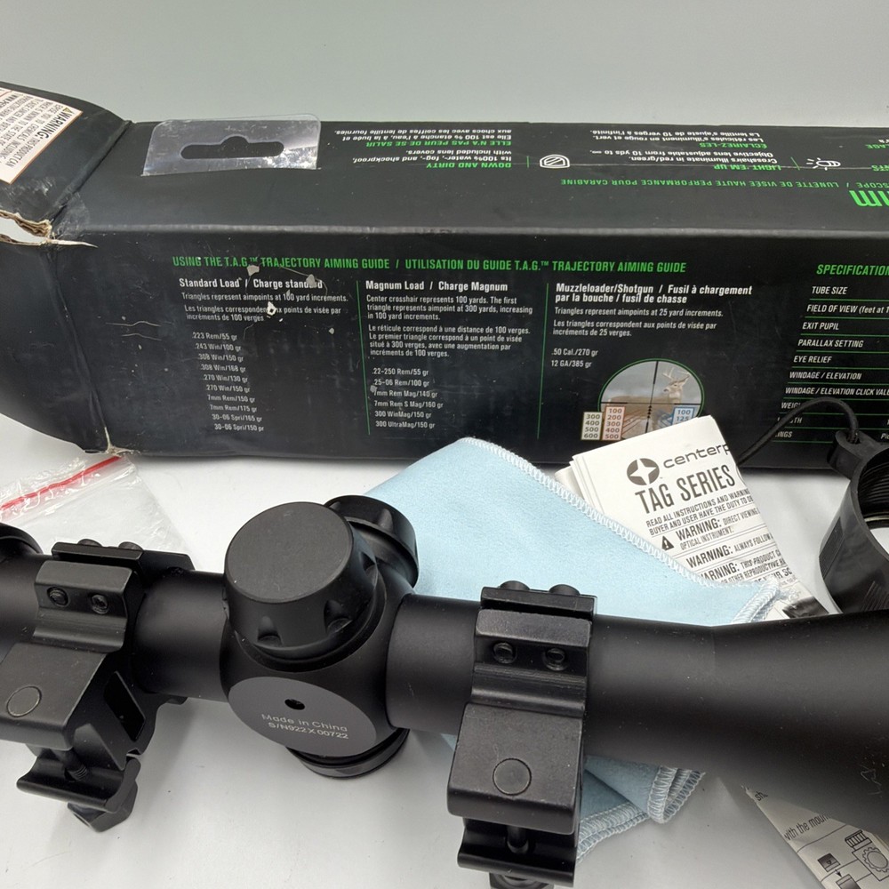 CENTERPOINT RIFLE SCOPE-PRECISION LOCK TURRETS Model LR312SFT2 b2