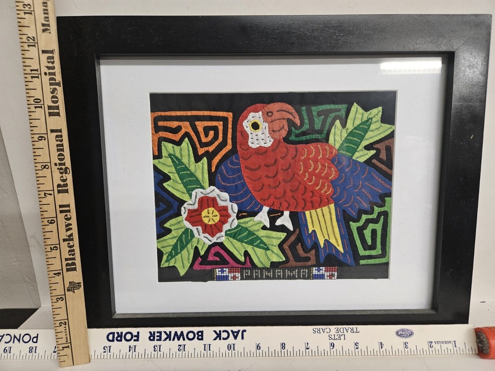 Authentic Mola Art Depicting A Parrot