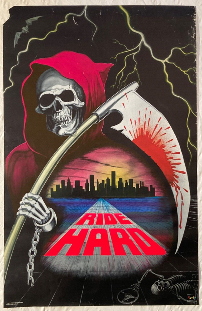 Ride Hard 1988 Poster Grim Reaper Funky
