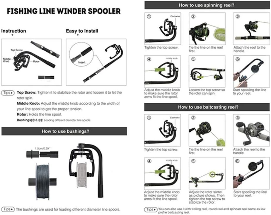 NEW ECOODA FISHING LINE Winder Portable Reel Spool Spooling Station