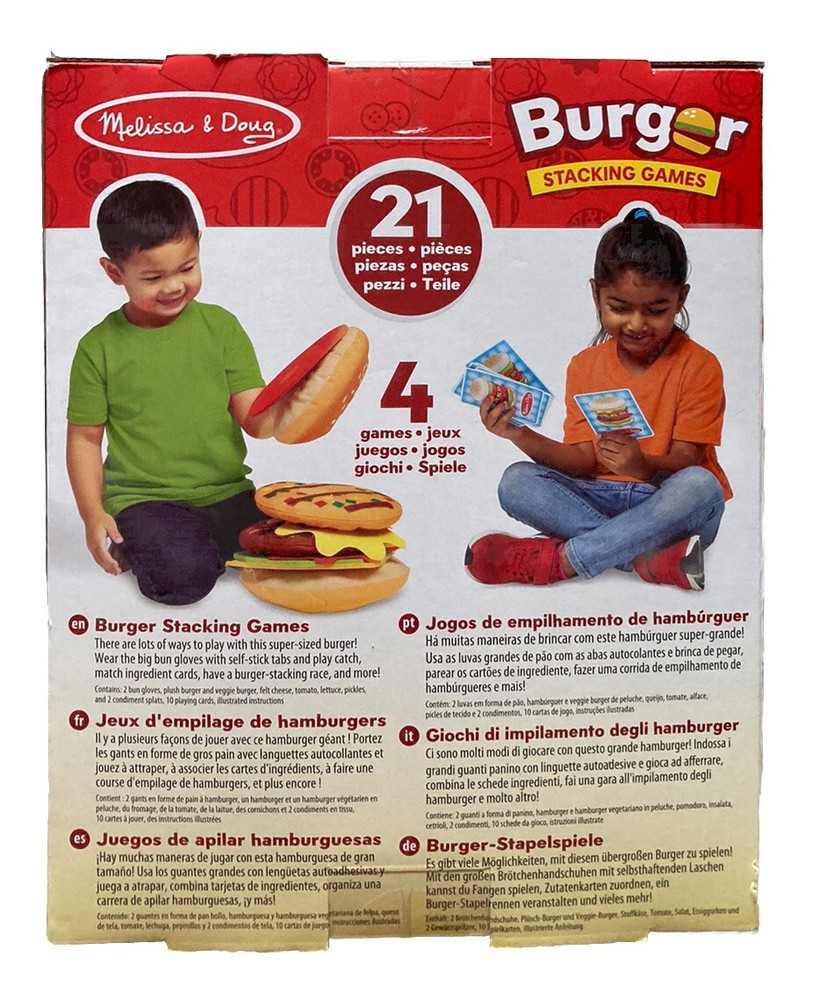 Melissa & Doug Burger Matching & Stacking Games 4+
