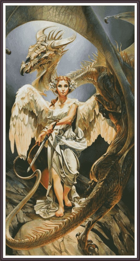 Angel and Dragon 1056 Chart Counted Cross Stitch Pattern DMC
