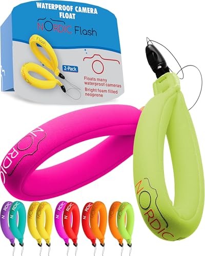 Waterproof Camera Floaty (2-Pack) – Floating Strap for One Size Pink & Green