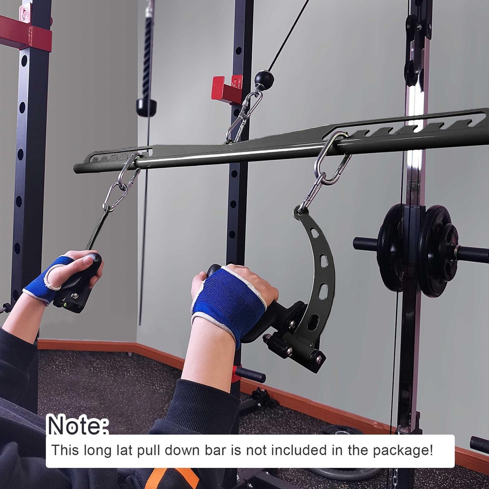 KORIKAHM Adjustable Lat Pull down Bar, Cable Machine Attachments for Gym, Hom...